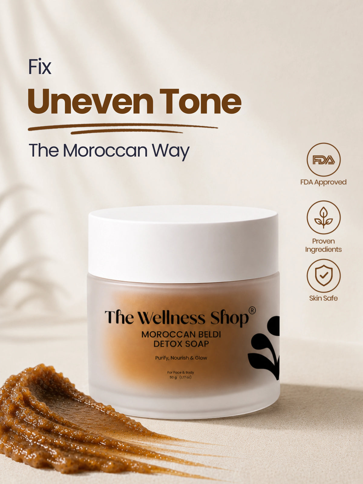 The Wellness Shop Moroccan Beldi Detox Soap for Advanced Skin Renewal &amp; Radiance