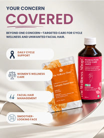 PCOS PCOD Reset Kit ( PCOS & PCOD Cycle Care Juice , Turmeric Facial Wax Powder)