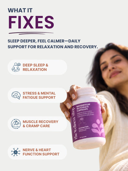 Magnesium Glycinate Capsules for Deep Sleep &amp; Calm Mind
