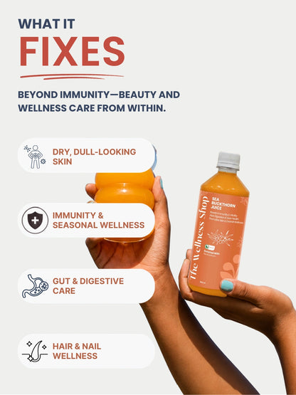 Sea Buckthorn Juice For Skin Glow, Immunity, Gut &amp; Hair Health