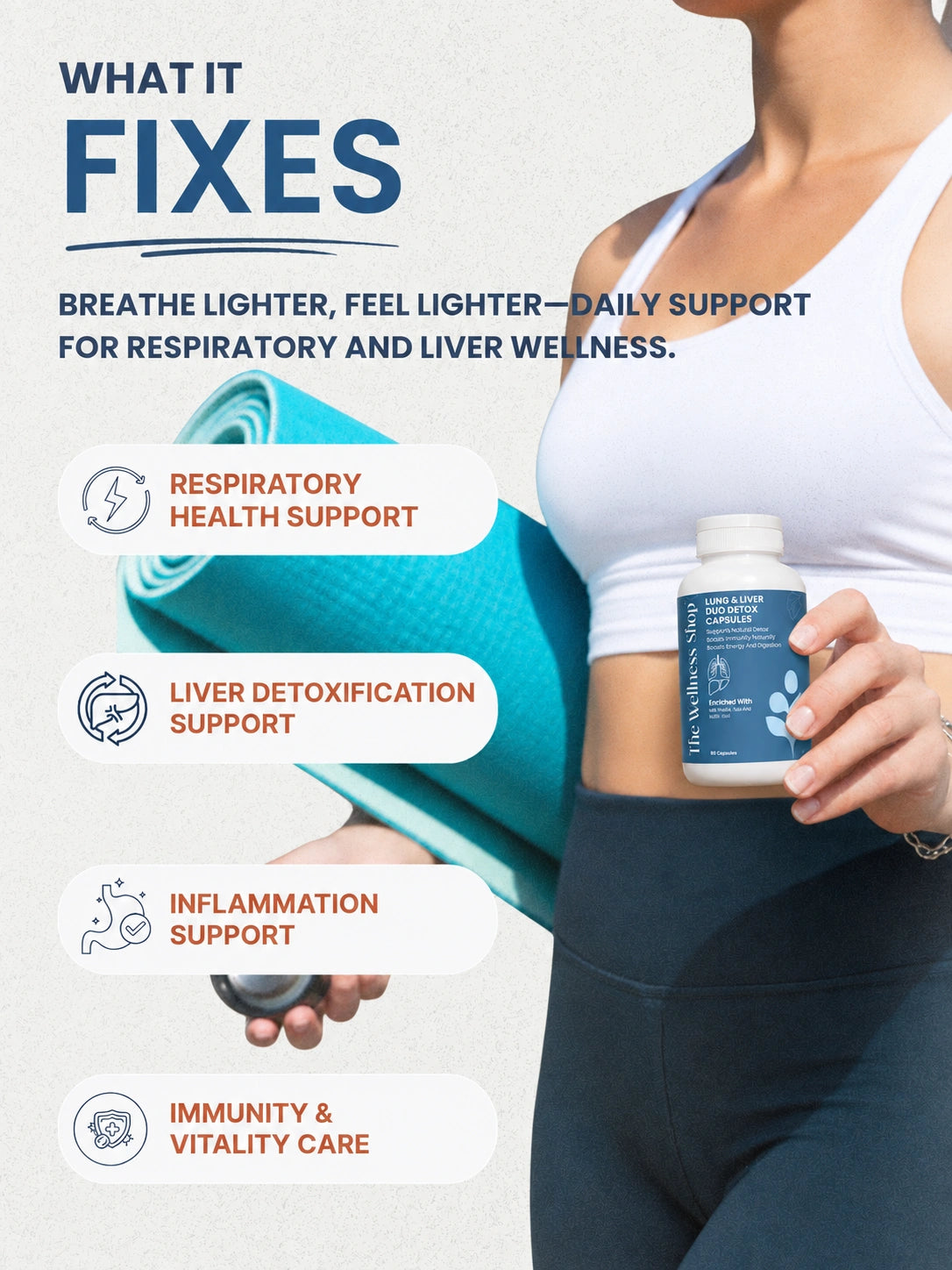 Lungs &amp; Liver Detox Capsules - 12-Herb Ayurvedic Formula for Cleaner Breathing &amp; Lighter Living