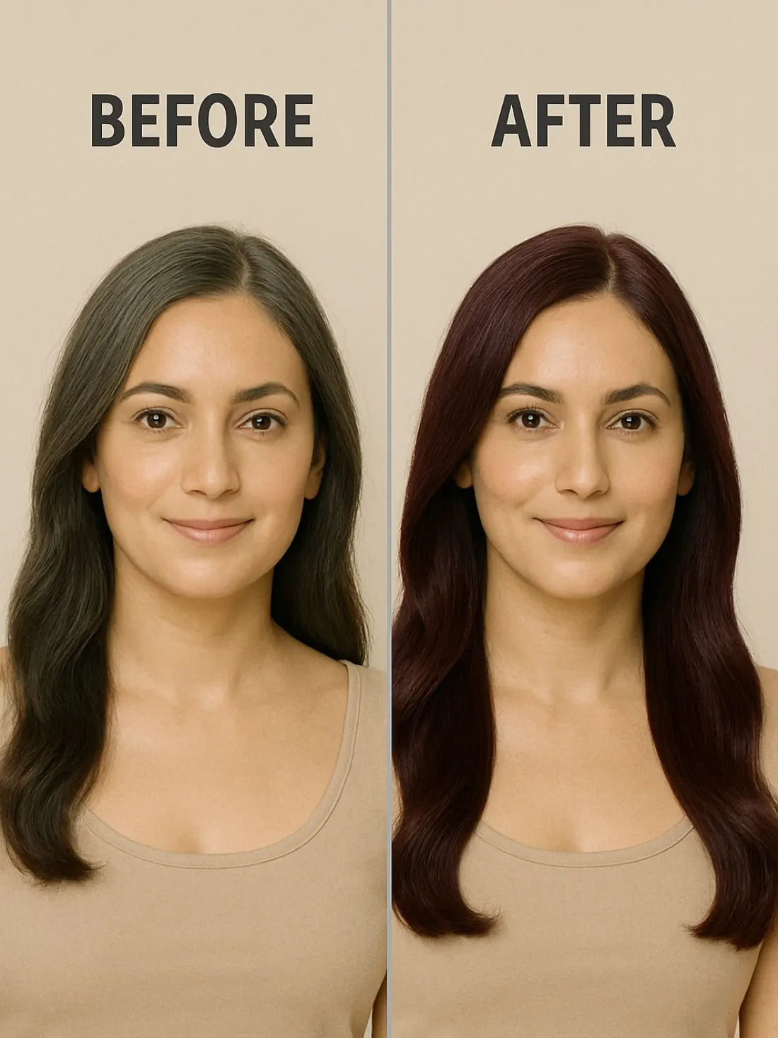 INSTANT BURGUNDY HAIR COLOURING SHAMPOO + CONDITIONER (NO PARABEN , NO AMMONIA , LASTS 3-4 WEEKS)