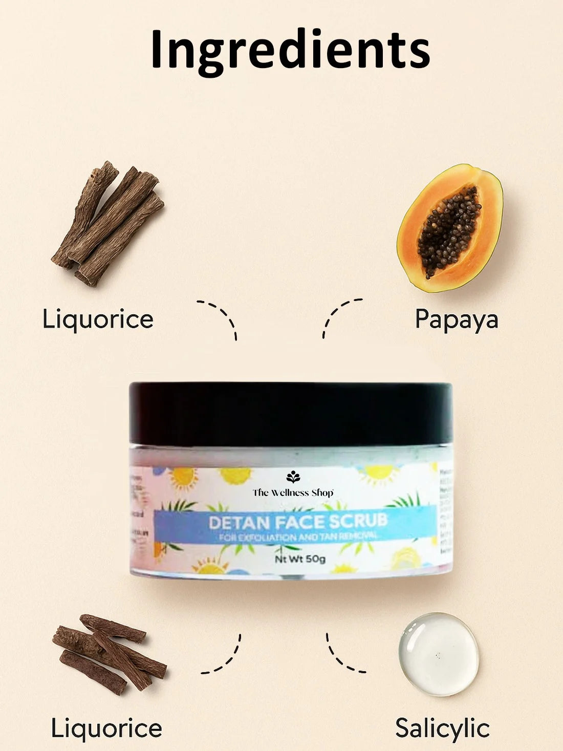 DETAN FACE SCRUB FOR EXFOLIATION AND TAN REMOVAL
