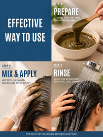 Herbal Black Hair Colour - 100gm (No PPD, No Ammonia, Premium Quality, Lasts 3 Weeks)