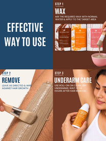 Turmeric Facial Wax+ Bikini Wax Powder+ Chocolate Hair Removal Powder + 4% Aha Bha Underarm Roll On
