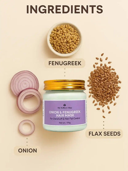 ONION &amp; FENUGREEK HAIR MASK (CONTROLS DANDRUFF &amp; HAIR FALL IN 4 WEEKS)