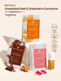 Turmeric Facial Wax+ Bikini Wax Powder+ Chocolate Hair Removal Powder + 4% Aha Bha Underarm Roll On