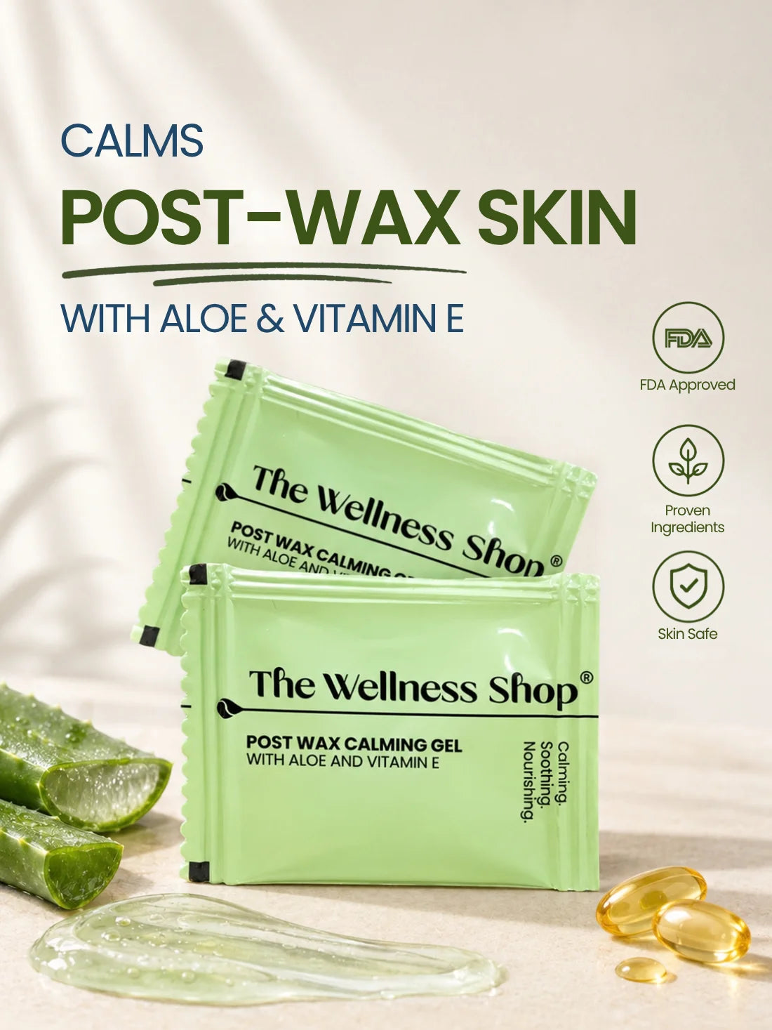 Post Wax Calming Gel With Aloe And Vitamin E