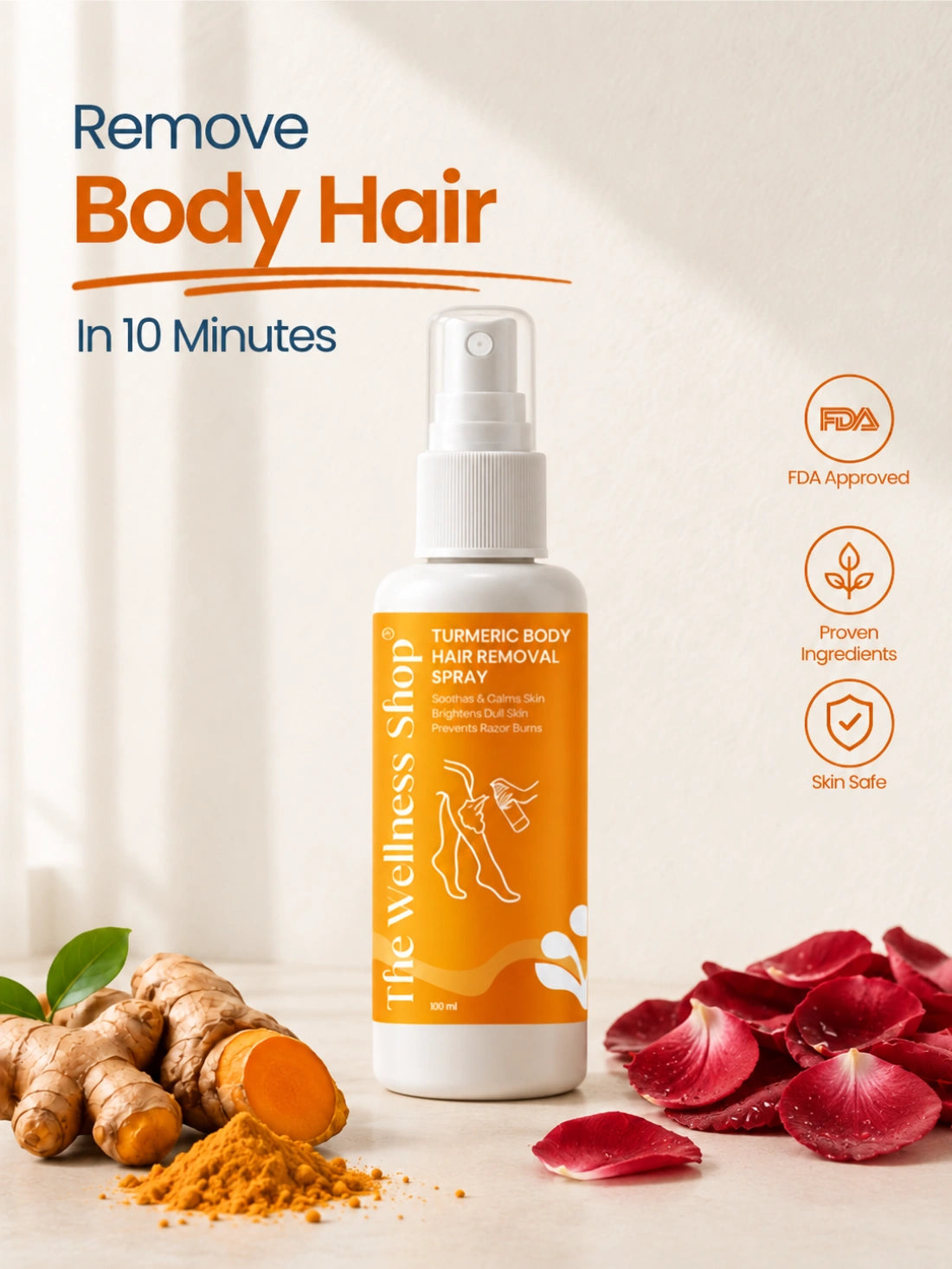 Turmeric Body Hair Removal Spray
