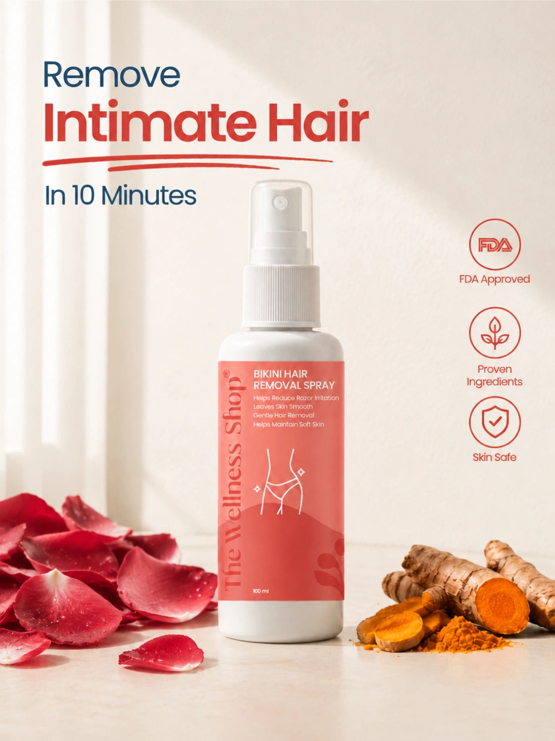 Bikini Hair Removal Spray – 10 Minute Painless Formula