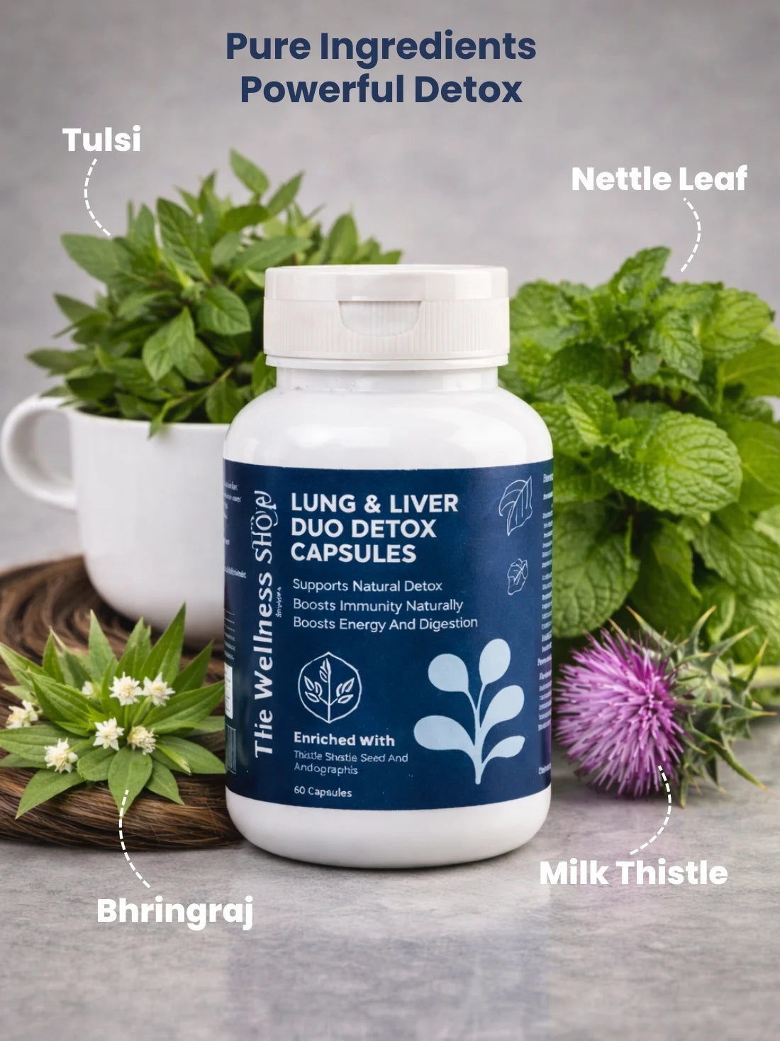 Lungs &amp; Liver Detox Capsules - 12-Herb Ayurvedic Formula for Cleaner Breathing &amp; Lighter Living