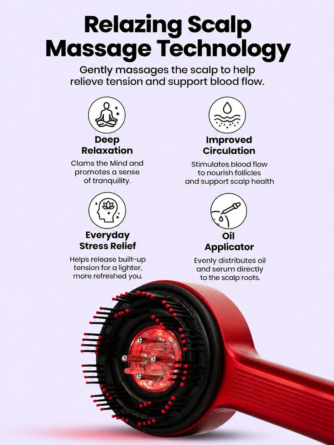 Red Light Therapy Scalp Massager
