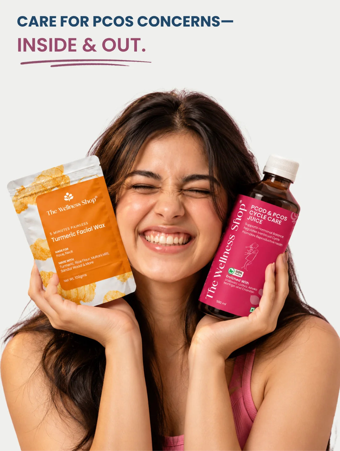 PCOS PCOD Reset Kit ( PCOS &amp; PCOD Cycle Care Juice , Turmeric Facial Wax Powder)