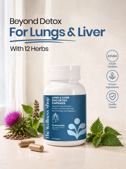 Lungs &amp; Liver Detox Capsules - 12-Herb Ayurvedic Formula for Cleaner Breathing &amp; Lighter Living