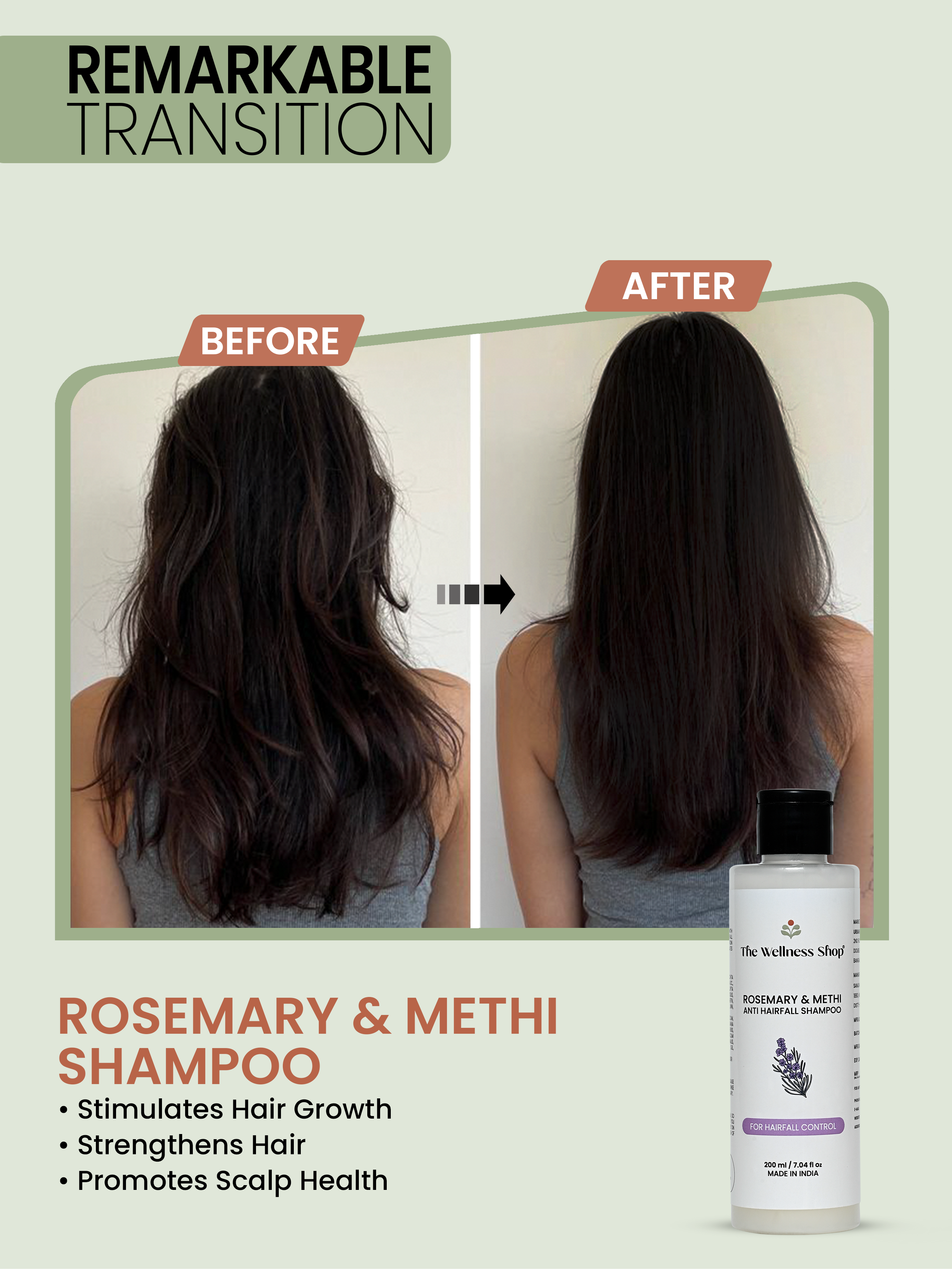 ROSEMARY &amp; METHI ANTI HAIRFALL SHAMPOO - HAIR FALL &amp; THINNING, SLOW HAIR GROWTH, DULLNESS &amp; LACK of SHINE