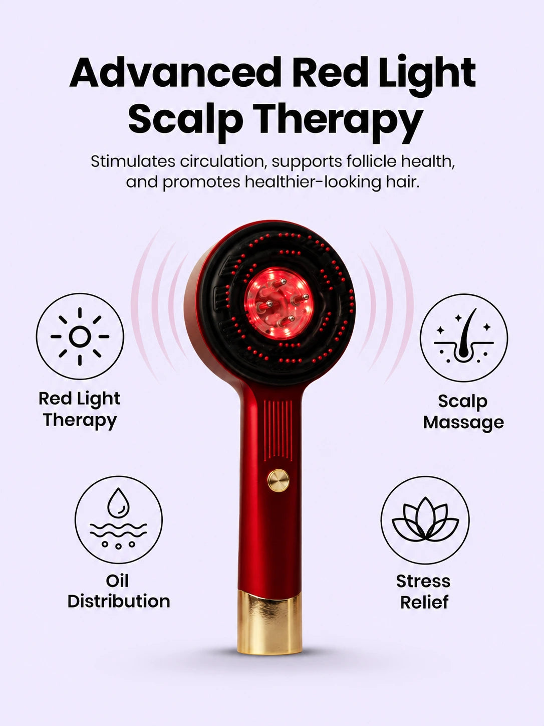Red Light Therapy Scalp Massager
