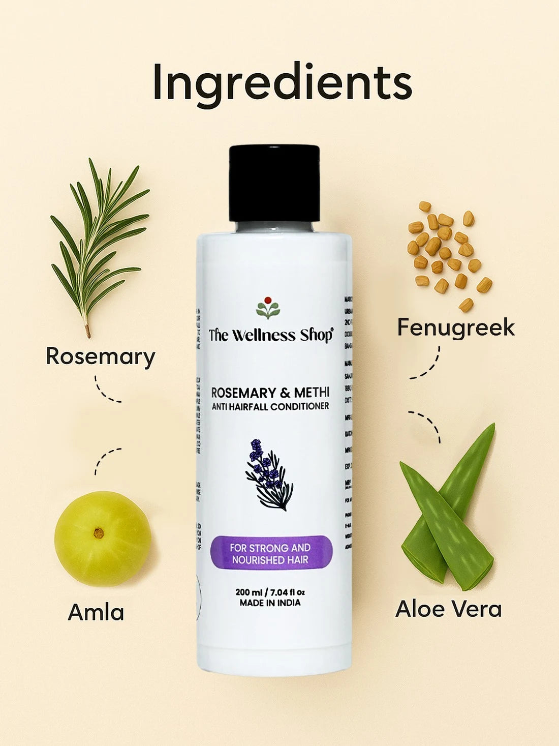 ROSEMARY &amp; METHI ANTI HAIRFALL CONDITIONER - HAIR FALL &amp; THINNING, SLOW HAIR GROWTH, DULLNESS &amp; LACK of SHINE