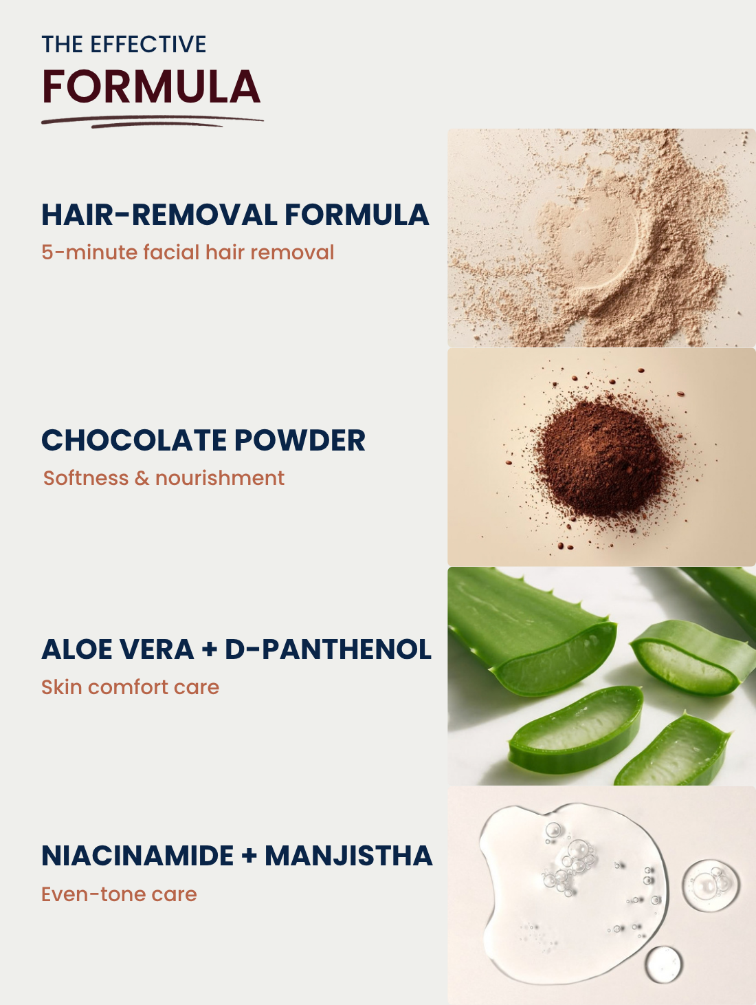 Chocolate Facial Wax Powder - 5 Minute Painless Herbal Wax Powder