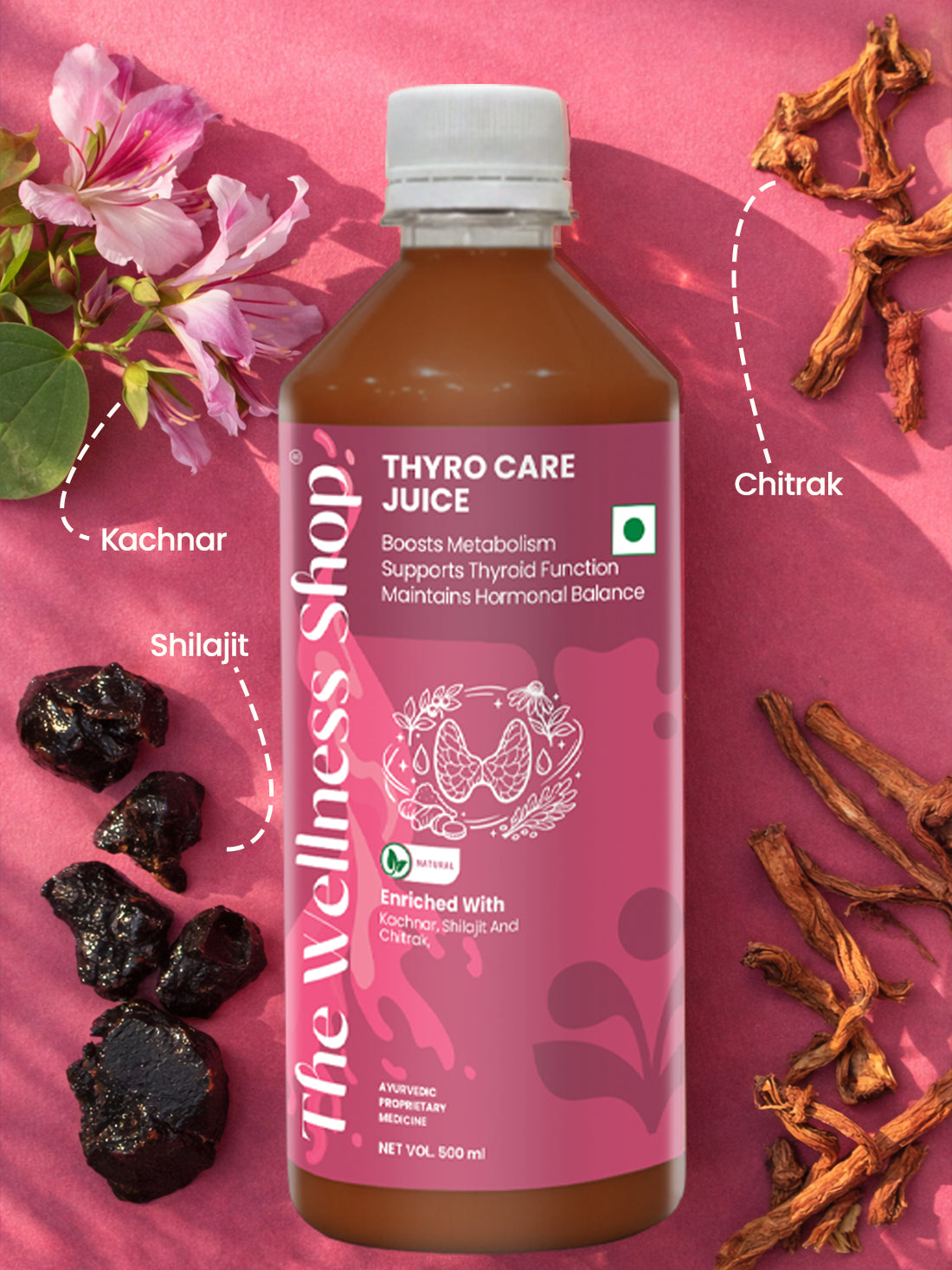 Thyro Care Juice — 23-Herb Ayurvedic Formula for Thyroid Support, Metabolism &amp; Energy