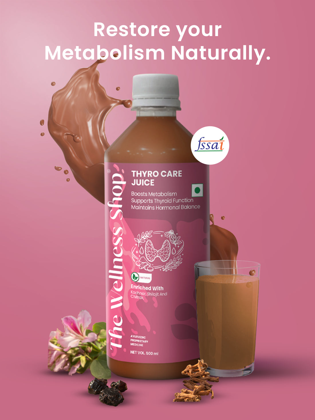 Thyro Care Juice — 23-Herb Ayurvedic Formula for Thyroid Support, Metabolism &amp; Energy