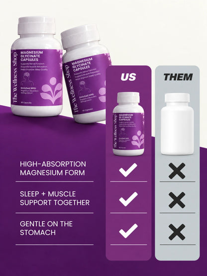 Magnesium Glycinate Capsules for Deep Sleep &amp; Calm Mind