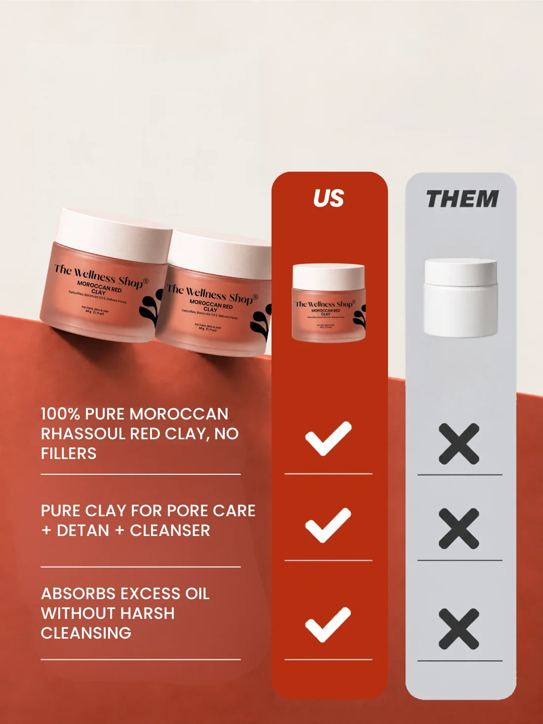 The Wellness Shop Moroccan Rhassoul Red Clay for Deep Detox &amp; Skin Renewal