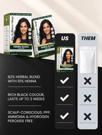 Herbal Black Hair Colour - 100gm (No PPD, No Ammonia, Premium Quality, Lasts 3 Weeks)