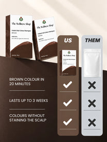 Instant Brown Hair Colouring Shampoo + Conditioner - 75gm(No Paraben , No Ammonia , Lasts 3-4 Weeks)