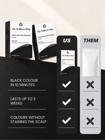 Instant Black Hair Colouring Shampoo + Conditioner - 75gm(No Paraben , No Ammonia , Lasts 3-4 Weeks)