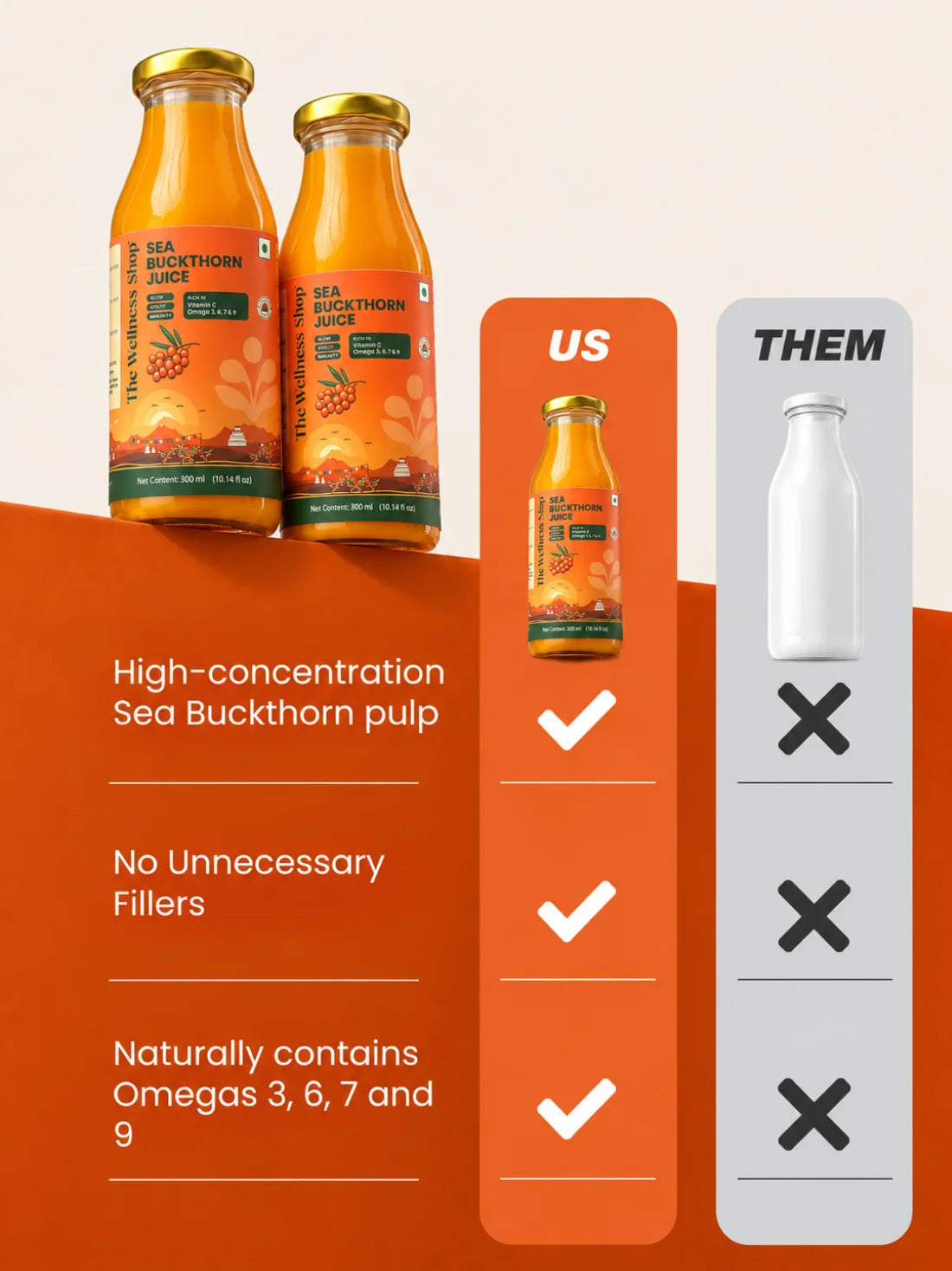Sea Buckthorn Juice For Skin Glow, Immunity, Gut &amp; Hair Health