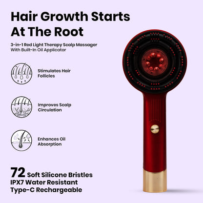 Red Light Therapy Scalp Massager