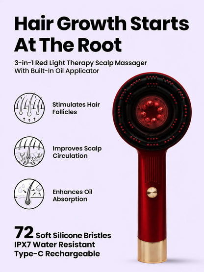 Red Light Therapy Scalp Massager