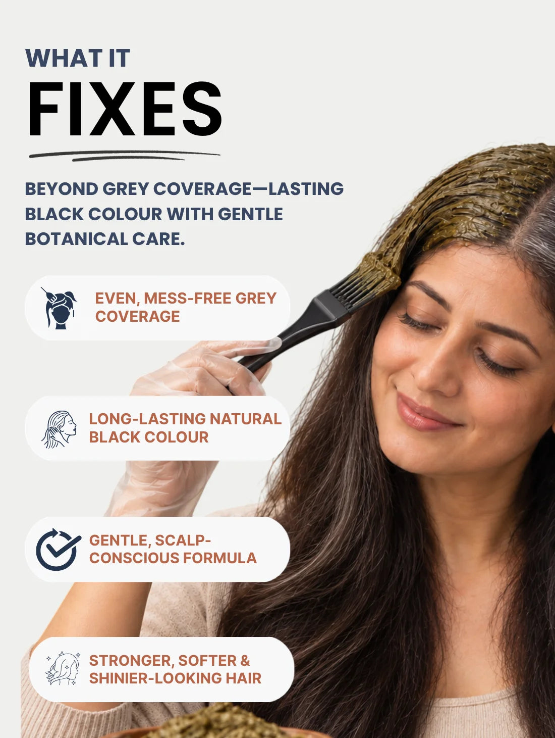 Natural Black Hair Colour - 100gm (No Ammonia, Premium Quality, Lasts 3 Weeks)