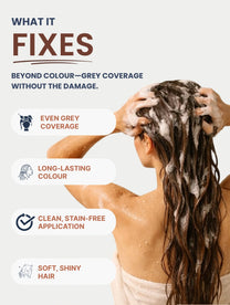 Instant Brown Hair Colouring Shampoo + Conditioner - 75gm(No Paraben , No Ammonia , Lasts 3-4 Weeks)