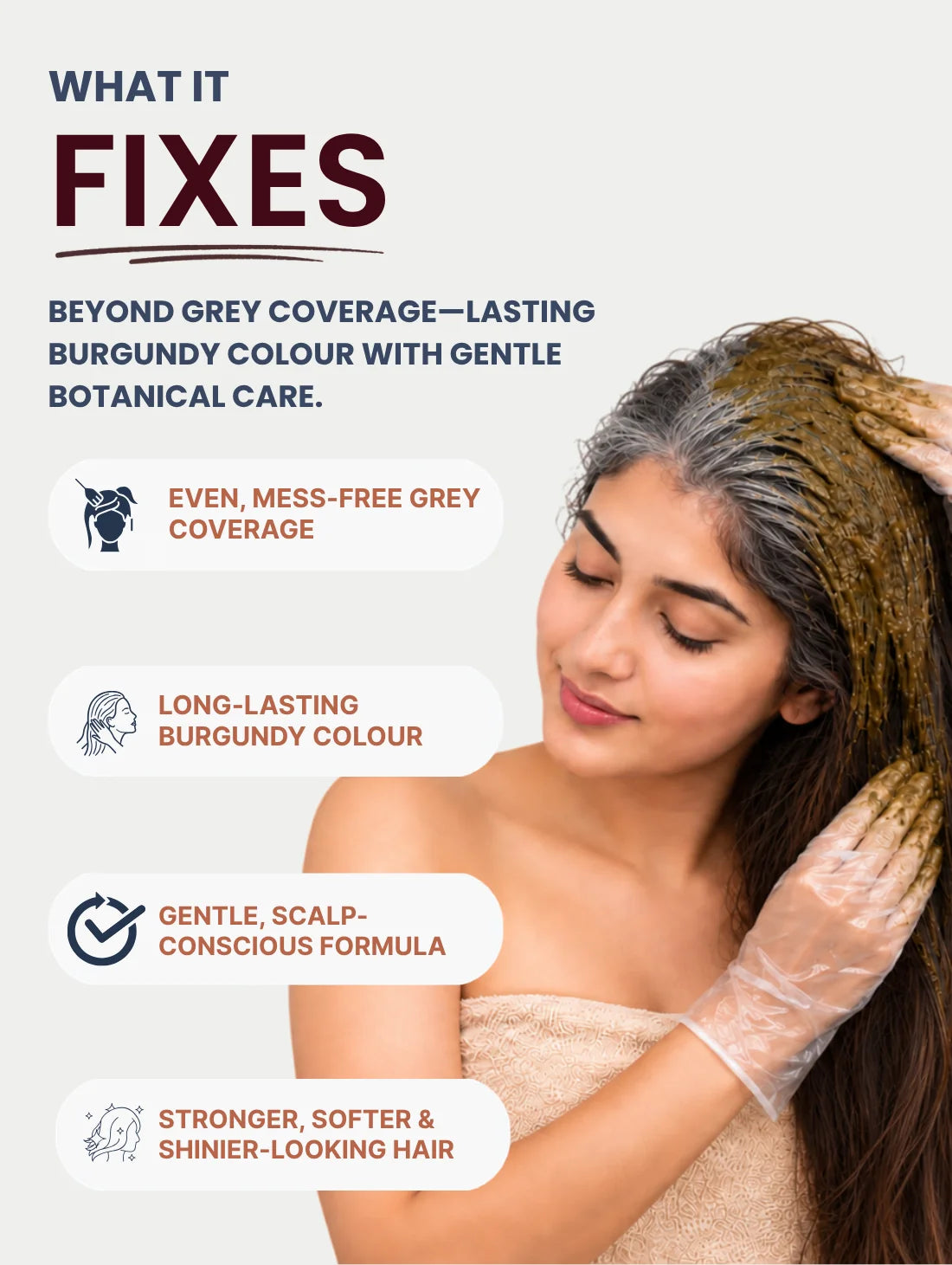 Natural Burgundy Hair Colour - 100gm(No Ammonia, Premium Quality, Lasts 3 Weeks)