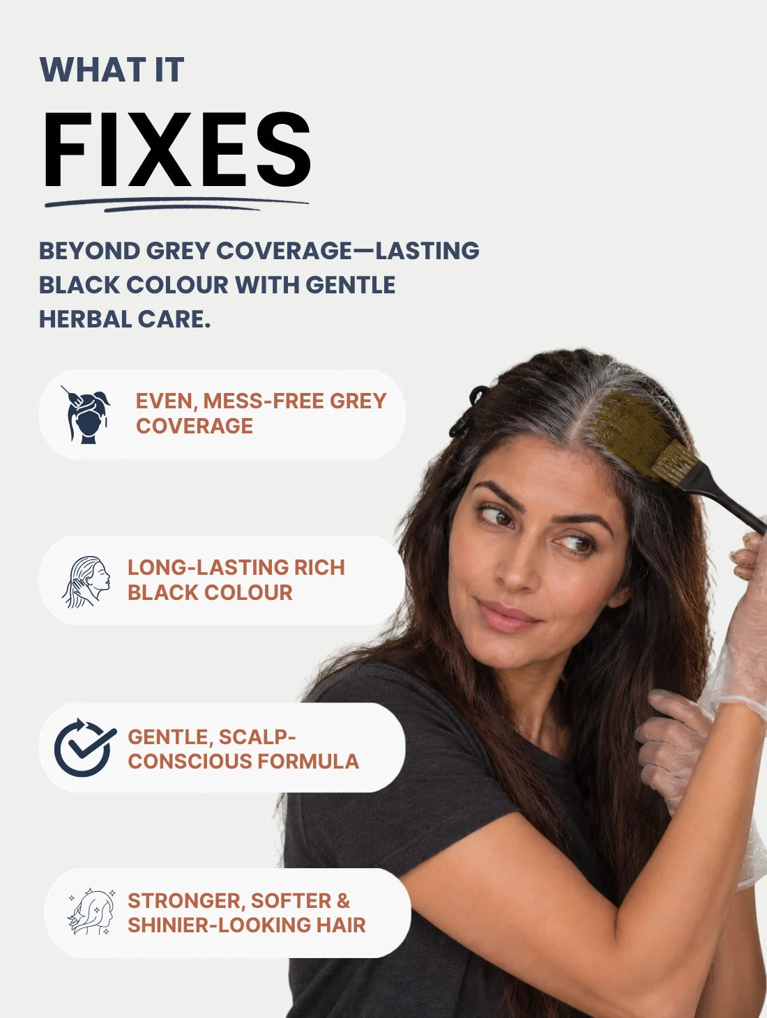 Herbal Black Hair Colour - 100gm (No PPD, No Ammonia, Premium Quality, Lasts 3 Weeks)