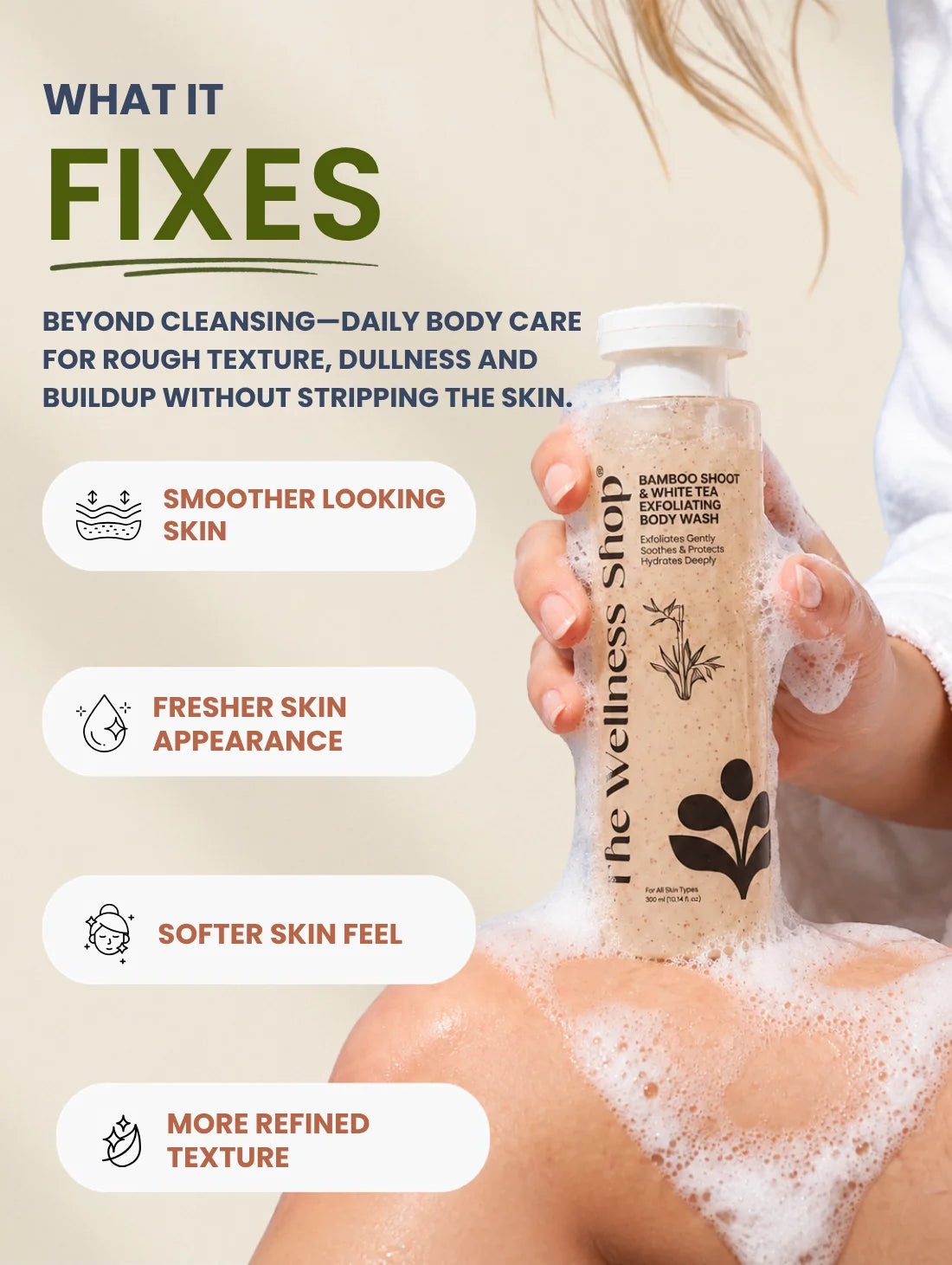 Bamboo Shoot &amp; White Tea Exfoliating Body Wash