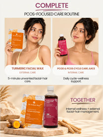 PCOS PCOD Reset Kit ( PCOS & PCOD Cycle Care Juice , Turmeric Facial Wax Powder)