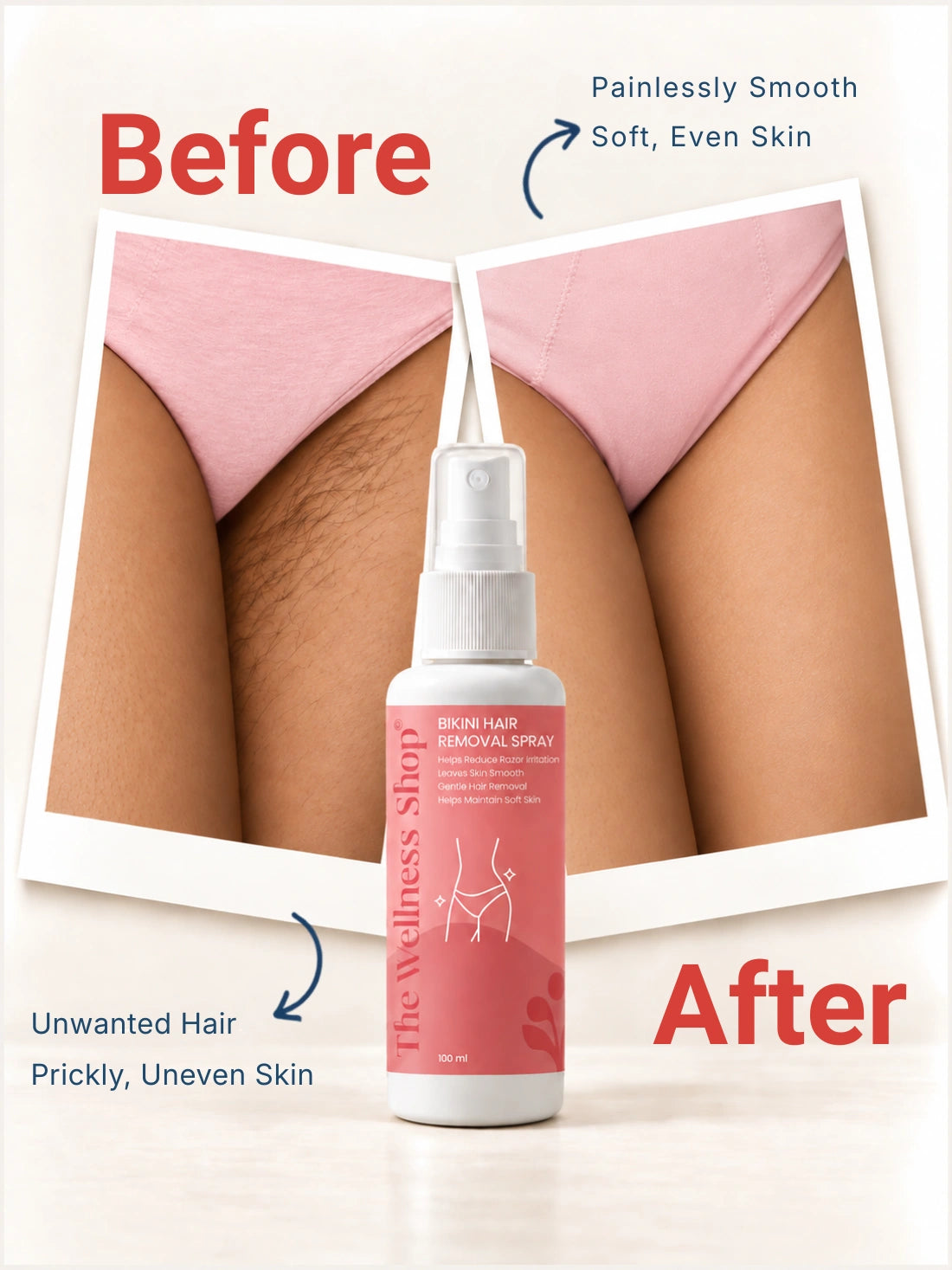 Bikini Hair Removal Spray – 10 Minute Painless Formula