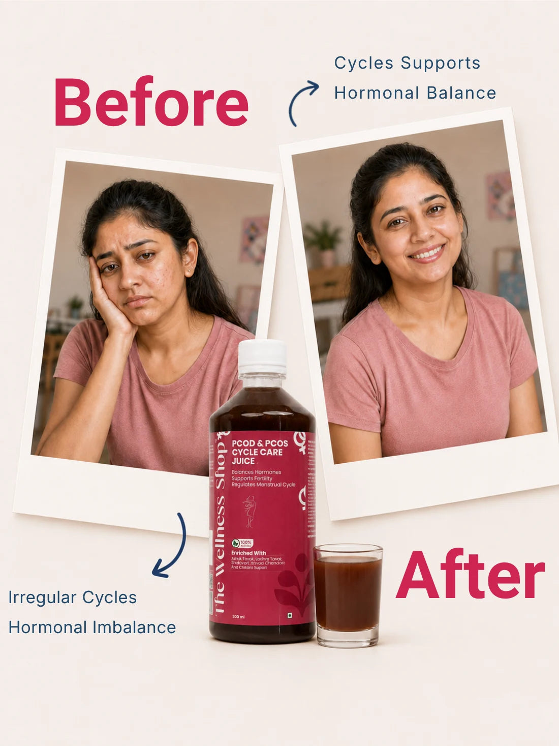 Natural PCOS &amp; PCOD Cycle Care Juice — Hormonal Balance &amp; Cycle Regulation Juice