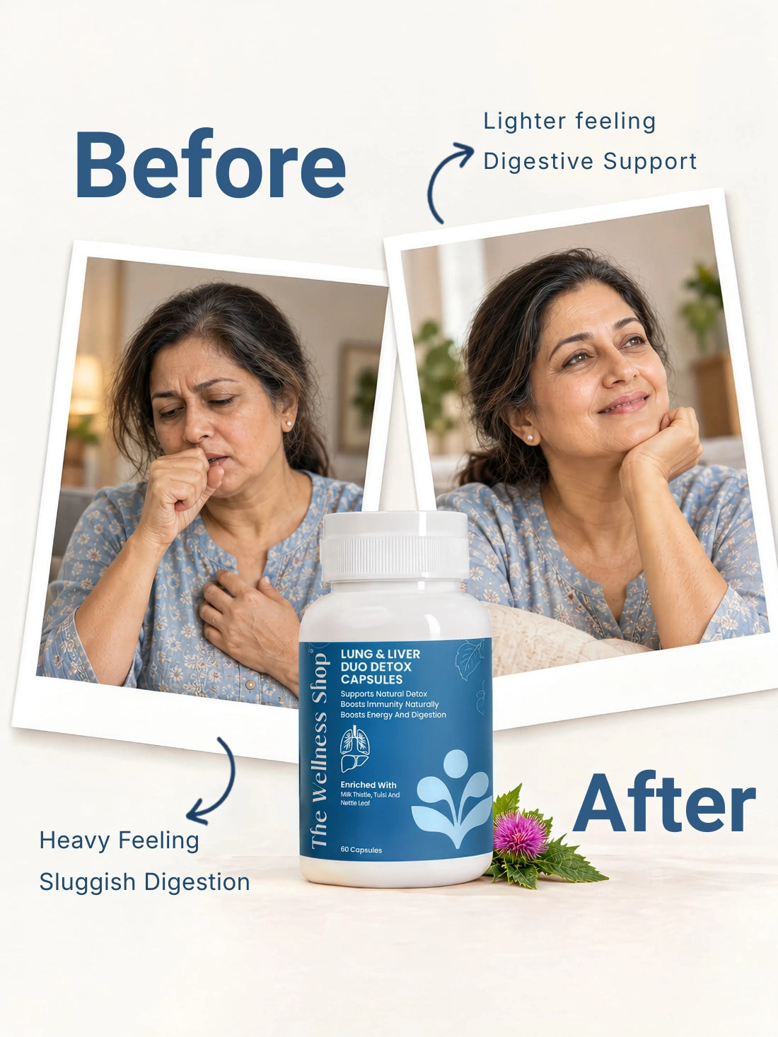 Lungs &amp; Liver Detox Capsules - 12-Herb Ayurvedic Formula for Cleaner Breathing &amp; Lighter Living