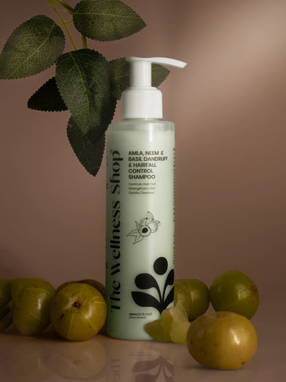 Amla, Neem And Basil Shampoo For Dandruff &amp; Hair Fall Control (No Paraben, No Sulphate)