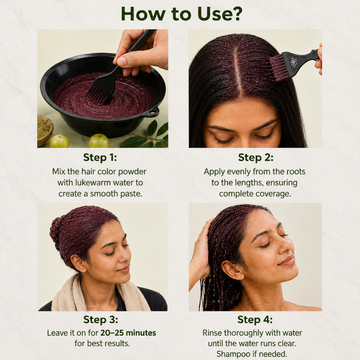 Natural Burgundy Hair Colour - 100gm(No Ammonia, Premium Quality, Lasts 3 Weeks)