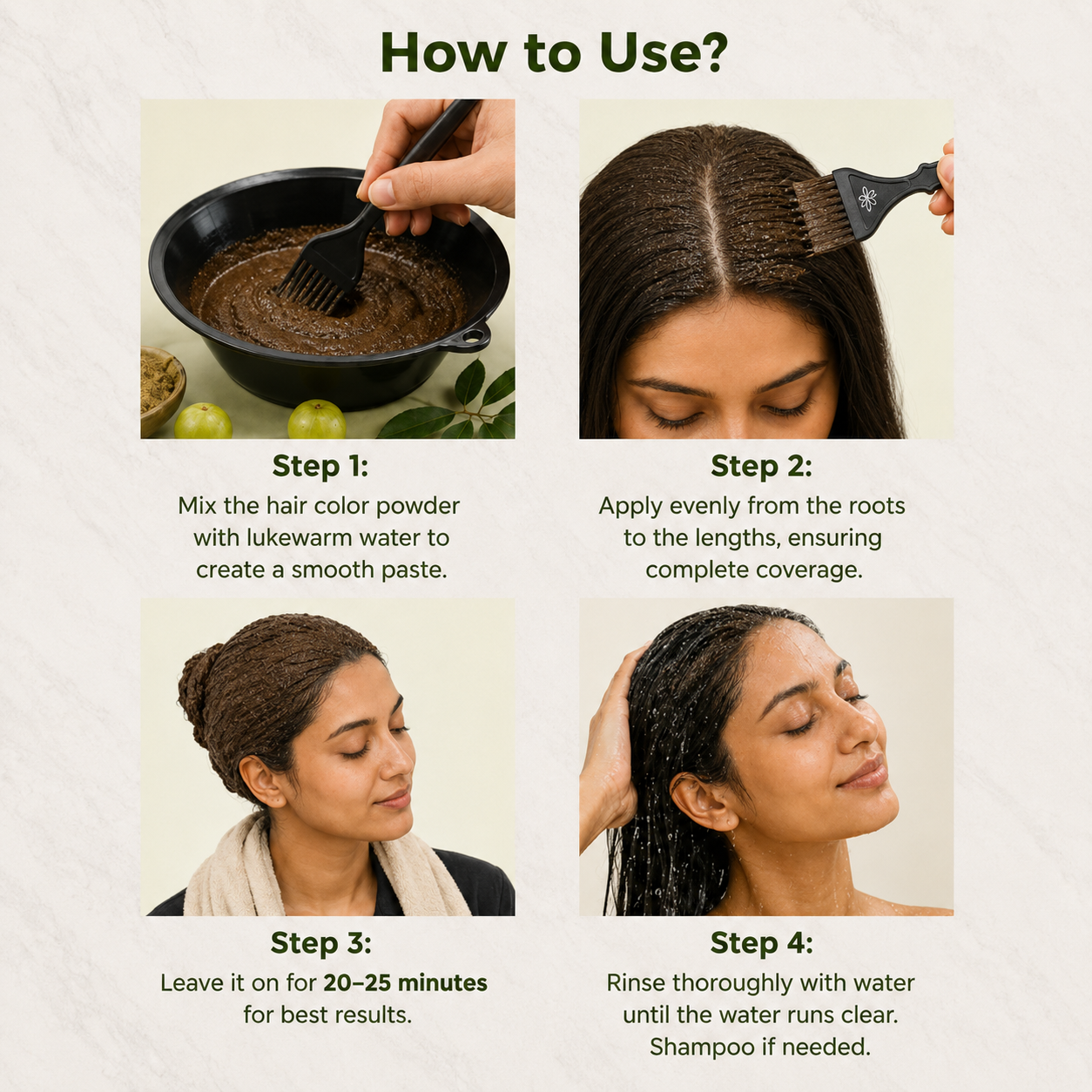 Natural Brown Hair Colour - 100gm(No Ammonia, Premium Quality, Lasts 3 Weeks)