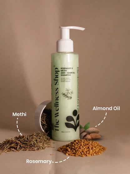 Rosemary &amp; Methi Anti Hairfall Shampoo - Hair Fall &amp; Thinning, Slow Hair Growth, Dullness &amp; Lack Of Shine