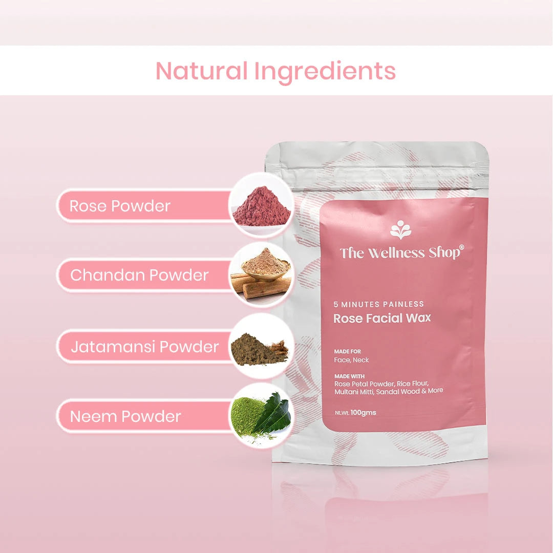 Buy Natural Rose Facial Wax Powder Online The Wellness Shop