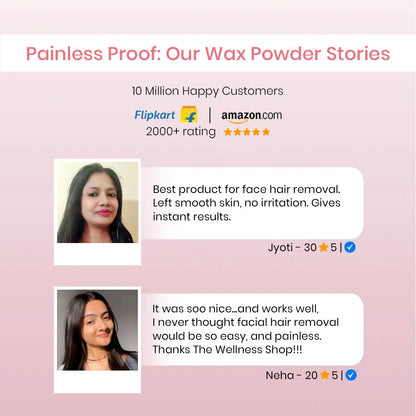 ROSE FACIAL WAX POWDER - 5 MINUTE PAINLESS HERBAL WAX POWDER
