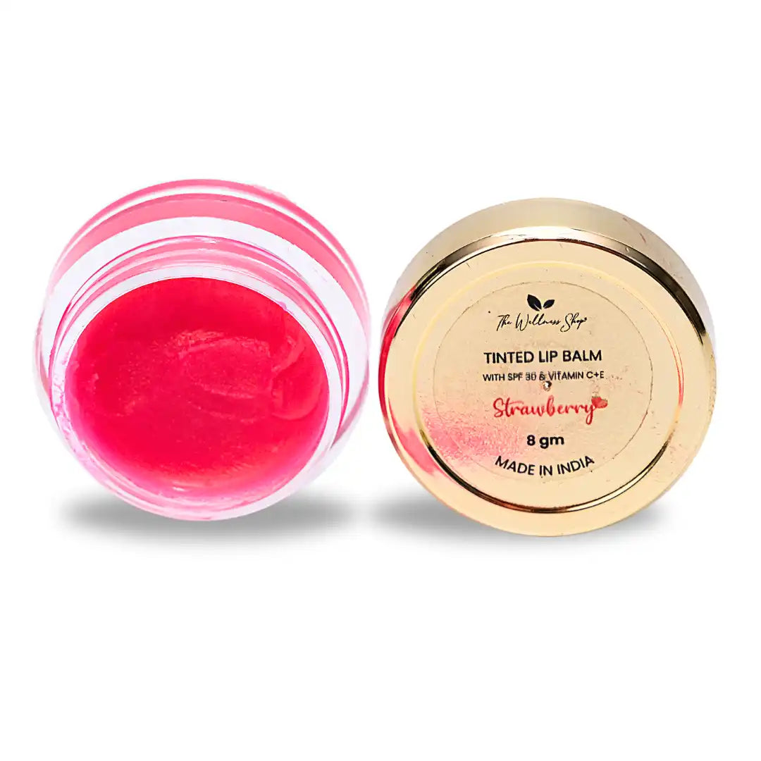 TINTED LIP BALM WITH SPF 30 INFUSED WITH VITAMIN C + E - STRAWBERRY